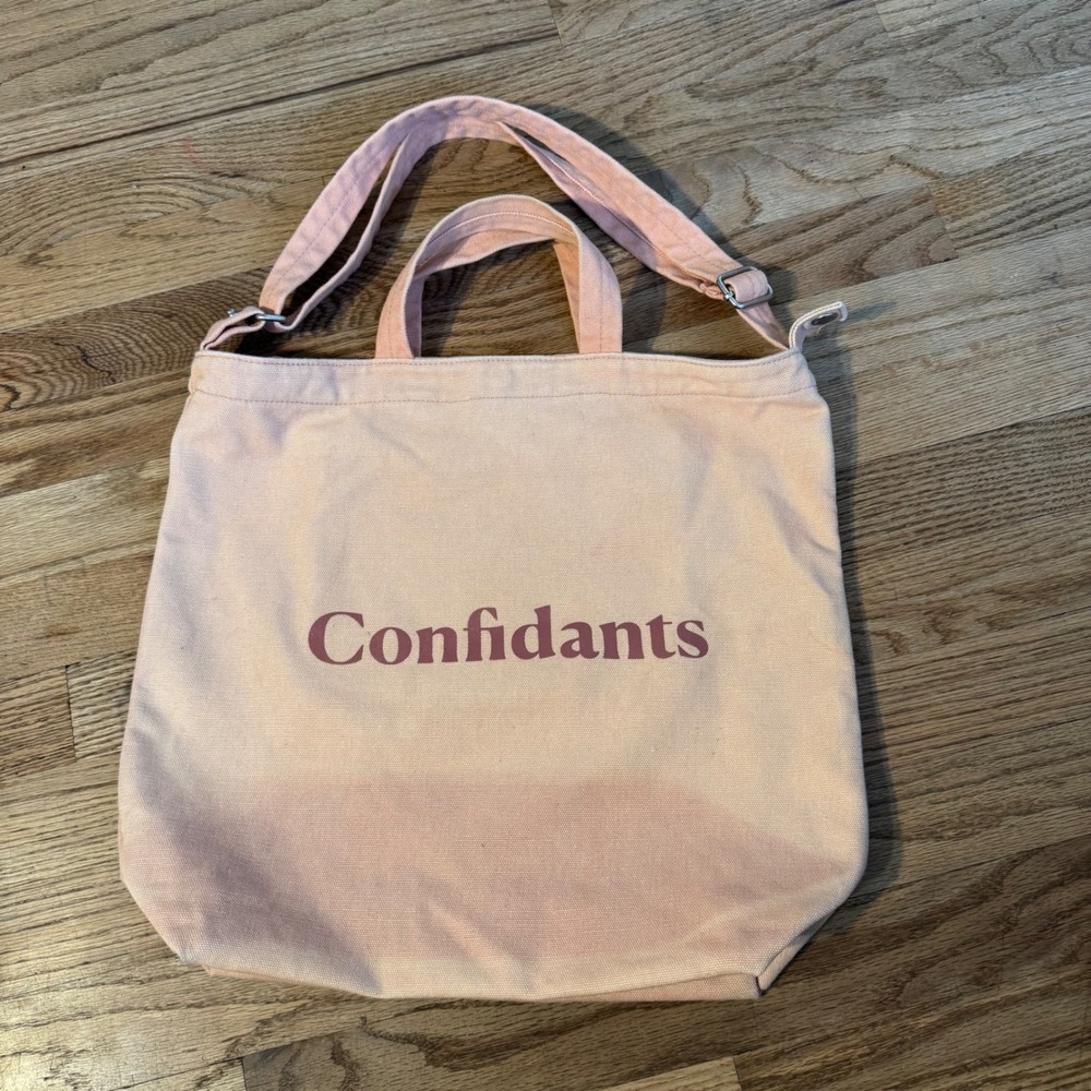 BAGGU x Confidants Duck Bag Canvas Tote Peach Pinky Swear Graphic Shoulder‎ Bag